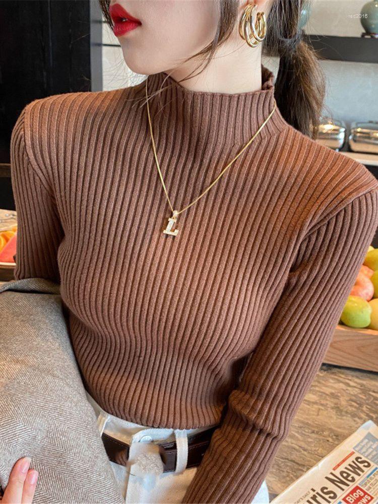 Women' Sweaters 2022 Top Women Autumn Half Turtleneck Knitted Sweater Long Sleeve Solid Color Bottoming Shirt Female Thin Knit Slim, Brick red
Women' Sweaters 2022 Top Women Autumn Half Turtleneck Knitted Sweater Long Sleeve Solid Color Bottoming Shirt Female Thin Knit Slim, Brick red