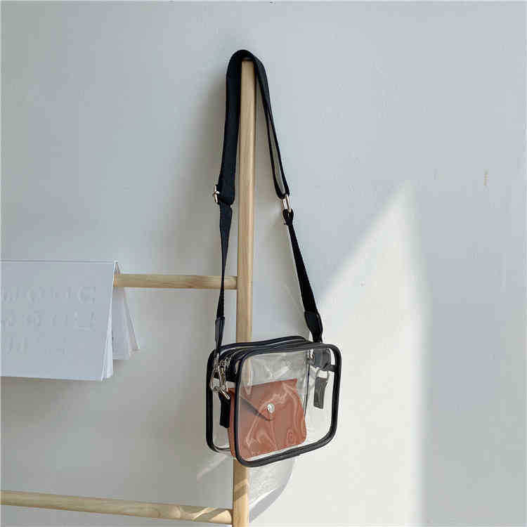 Fashion Beach Transparent Clear Crossbody Bag Jelly PVC Stadium Approved Messenger clutch bags Purses ladies handbags with Coin Pouch 220506