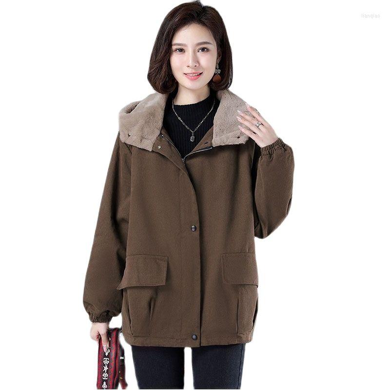 Women's Trench Coats Add Velvet Women's Coat Autumn Winter Middle Aged Mother Casual Parker Cotton Clothing Loose Fashion Thicken Ladies, Black
Women's Trench Coats Add Velvet Women's Coat Autumn Winter Middle Aged Mother Casual Parker Cotton Clothing Loose Fashion Thicken Ladies, Black