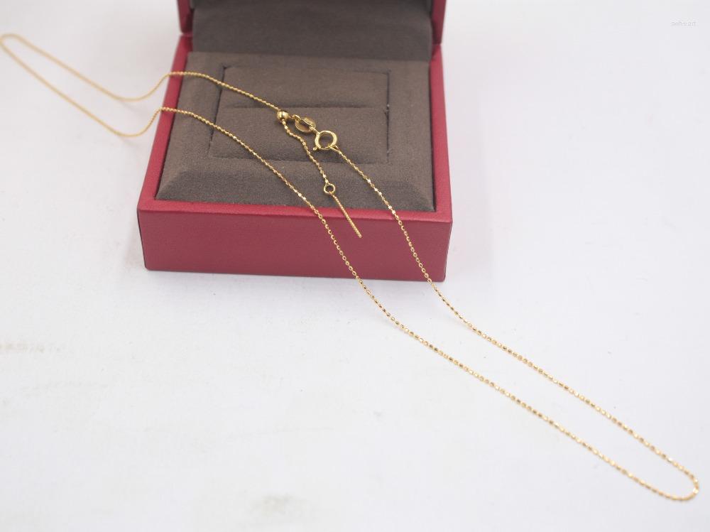 Chains Real 18K Yellow Gold Necklace 0.7mmW For Carved Lace Beads Chain 17.7-19.7"L Women Girl Adjustable
Chains Real 18K Yellow Gold Necklace 0.7mmW For Carved Lace Beads Chain 17.7-19.7"L Women Girl Adjustable