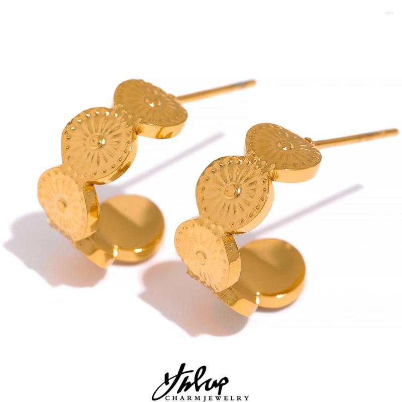 Stud Earrings Yhpup Exquisite Stainless Steel Tarnish Free Stylish Flower Small Hoop Gold Color Daily Charm Chic Jewelry Aretes
Stud Earrings Yhpup Exquisite Stainless Steel Tarnish Free Stylish Flower Small Hoop Gold Color Daily Charm Chic Jewelry Aretes