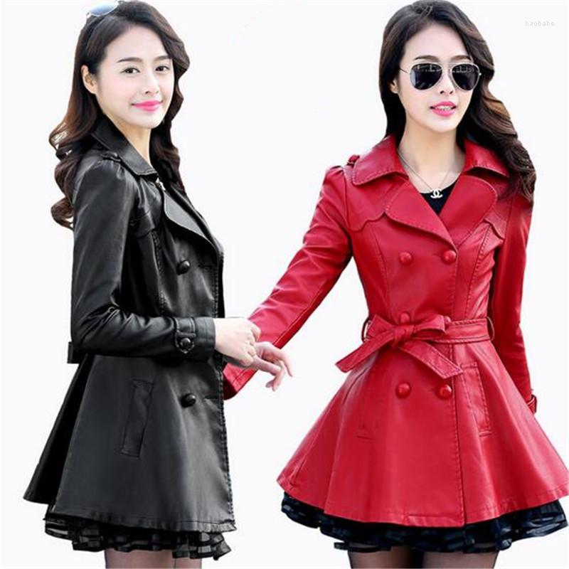 Women' Leather 2022 Fashion Women' Coat Slim Fit Large Lapel Trend High-quality PU Jackets Mid-length Windbreaker Winter, Black single coat
Women' Leather 2022 Fashion Women' Coat Slim Fit Large Lapel Trend High-quality PU Jackets Mid-length Windbreaker Winter, Black single coat