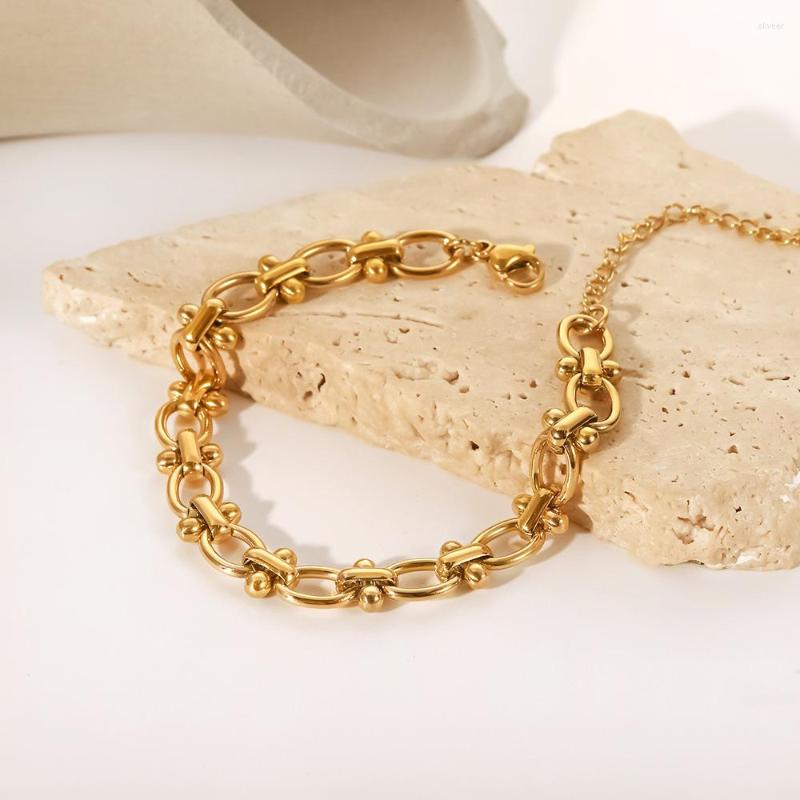 Link Bracelets Uworld Retro 18k Gold Plated Stainless Steel Jewelry Party Gift O-shaped Dot Handmade Bracelet
Link Bracelets Uworld Retro 18k Gold Plated Stainless Steel Jewelry Party Gift O-shaped Dot Handmade Bracelet