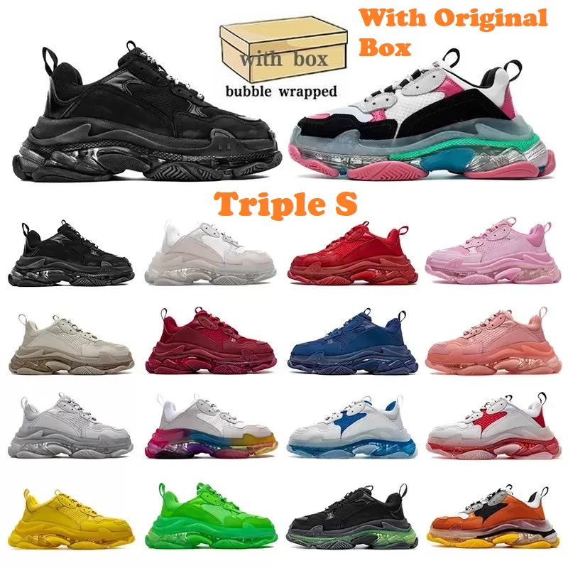 Men Women Dad Shoes 17FW Triple S casual shoes Red Turquoise green Triple-S Designer Sneakers Triple s Black white Pink mint Crystal clear clean outdoor sports 36-45, 15
Men Women Dad Shoes 17FW Triple S casual shoes Red Turquoise green Triple-S Designer Sneakers Triple s Black white Pink mint Crystal clear clean outdoor sports 36-45, 15