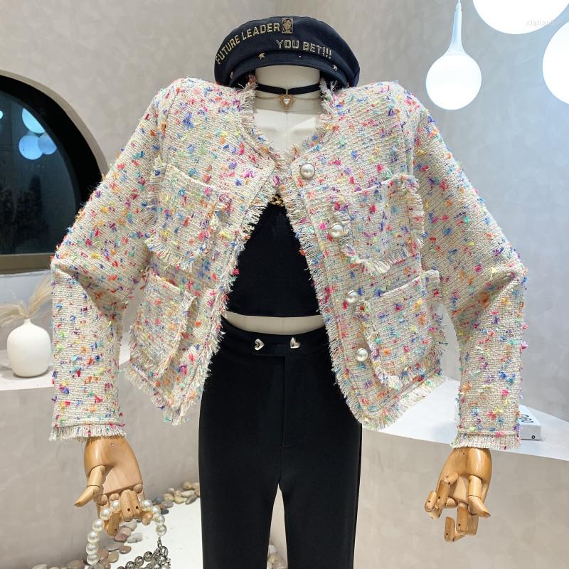 Women's Jackets Rainbow Color Woven Tassel Twee Jacket Fall Fashion Elegant Lady Celebrity O Neck Short Coat Long Sleeve Single Breast, Picture shown
Women's Jackets Rainbow Color Woven Tassel Twee Jacket Fall Fashion Elegant Lady Celebrity O Neck Short Coat Long Sleeve Single Breast, Picture shown