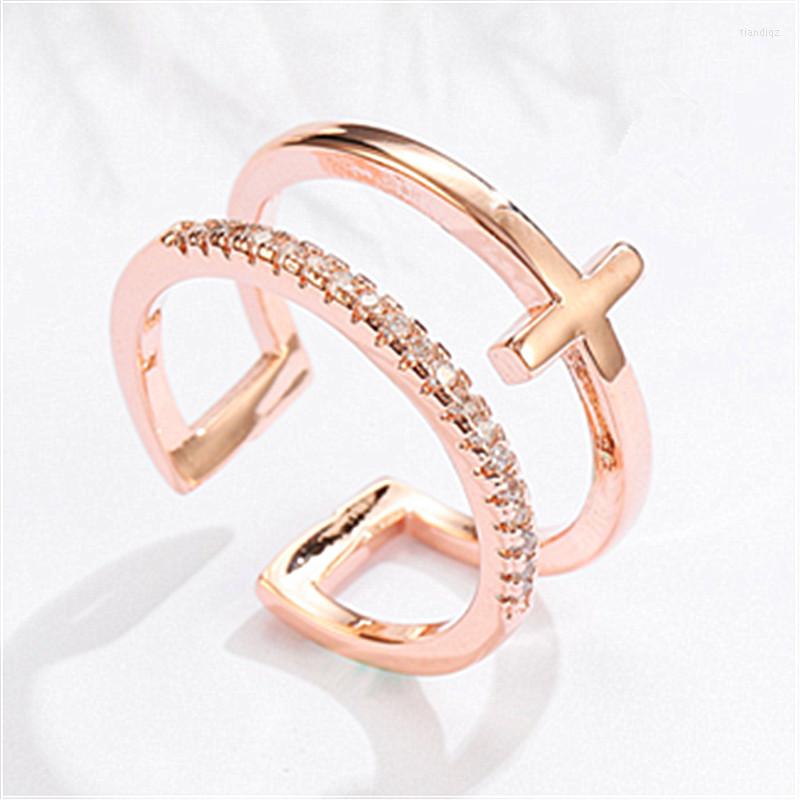 Wedding Rings Silver Color Ring Classic Delicate Temperament Female Models Cross Inlaid Zircon Opening Hand Jewelry Birthday Gift 
Wedding Rings Silver Color Ring Classic Delicate Temperament Female Models Cross Inlaid Zircon Opening Hand Jewelry Birthday Gift