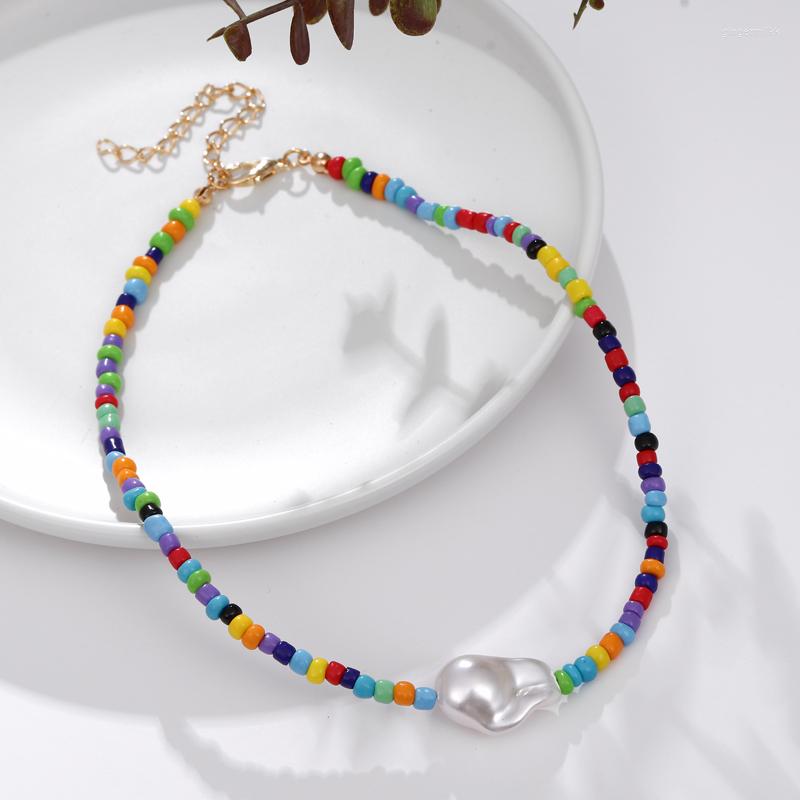 Choker Fashion Colorful Beaded Pearl Chokers Necklace For Women Bohemia Handmade Bead Clavicle Chain Friendship Jewelry Gifts
Choker Fashion Colorful Beaded Pearl Chokers Necklace For Women Bohemia Handmade Bead Clavicle Chain Friendship Jewelry Gifts
