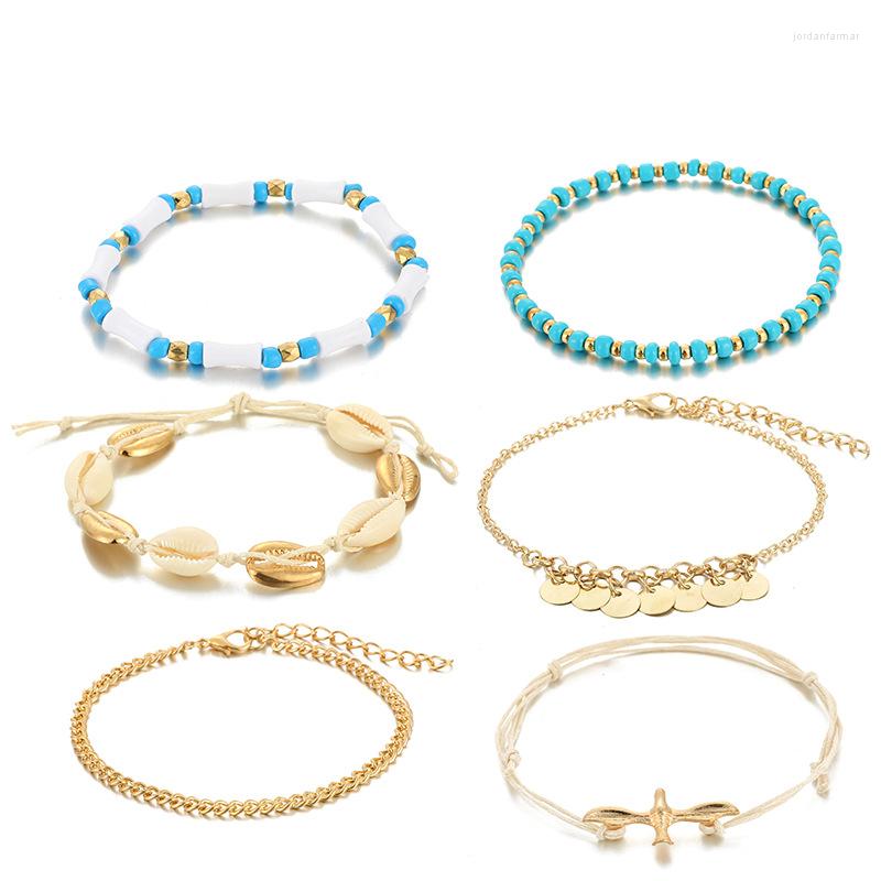 Link Bracelets Bohemian Green Beads Shell Anklet Alloy Multilayer Beaded Braided Anklets 6-Pieces Set Women Beach Foot Ornament Jewelry
Link Bracelets Bohemian Green Beads Shell Anklet Alloy Multilayer Beaded Braided Anklets 6-Pieces Set Women Beach Foot Ornament Jewelry