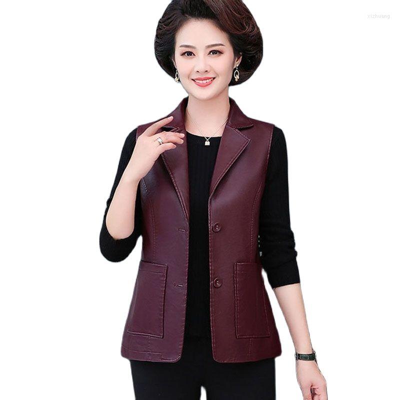 Women's Leather Spring Autumn Imitate Real Vest Short Ladies Jacket Single-Breasted PU Mother Female Fashion Slim Coat, Black
Women's Leather Spring Autumn Imitate Real Vest Short Ladies Jacket Single-Breasted PU Mother Female Fashion Slim Coat, Black