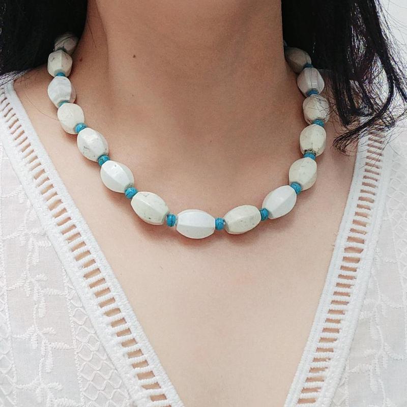 Choker Lii Ji Natural Stone Necklace White Howlite Turquoises Women Jewelry Gift 50cm
Choker Lii Ji Natural Stone Necklace White Howlite Turquoises Women Jewelry Gift 50cm