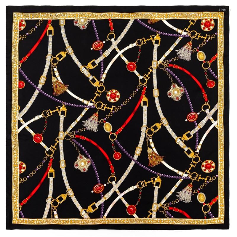 Scarves POBING Manual Hand Rolled Twill Silk Scarf Women Belt Chain Square Echarpes Foulards Femme Wrap Bandana Lady Hijab 90CM
Scarves POBING Manual Hand Rolled Twill Silk Scarf Women Belt Chain Square Echarpes Foulards Femme Wrap Bandana Lady Hijab 90CM