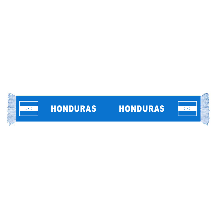 Honduras Flag Scarf Factory Supply Quality Polyester World Country Satin Scarf Nation Football Games Fans Scarfs With White Color Tassel 
Honduras Flag Scarf Factory Supply Quality Polyester World Country Satin Scarf Nation Football Games Fans Scarfs With White Color Tassel