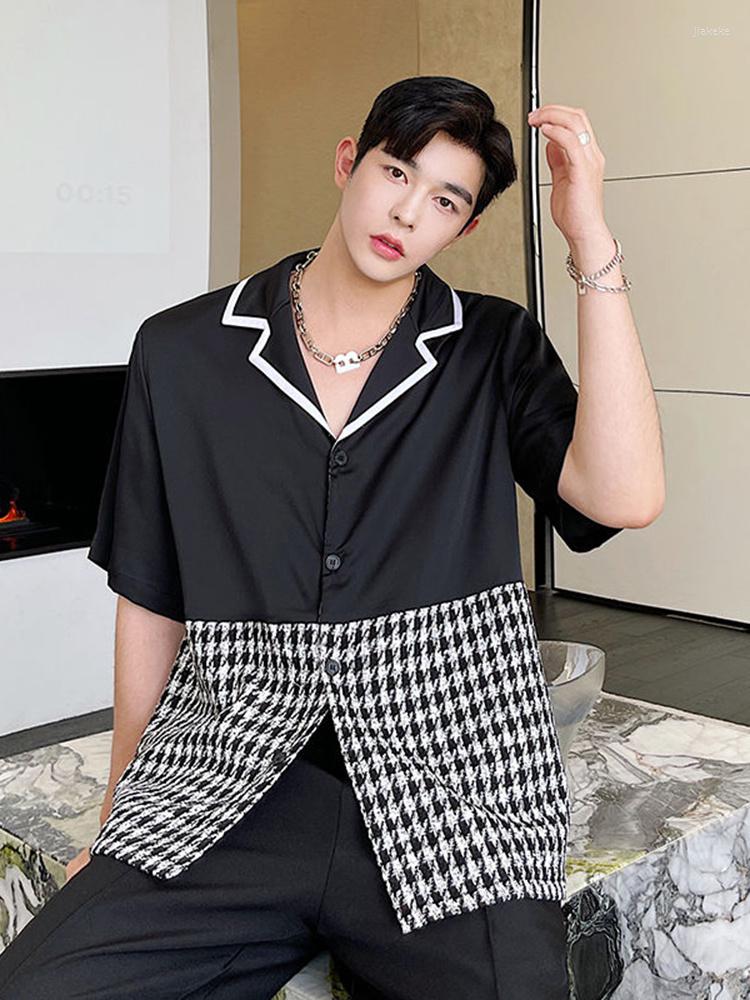 Men's Casual Shirts Men Fashion Summer Korean Shirt Versatile Stitching Short Sleeve 2023 Single Breasted Patchwork Male Tops 2A3262, Black
Men's Casual Shirts Men Fashion Summer Korean Shirt Versatile Stitching Short Sleeve 2023 Single Breasted Patchwork Male Tops 2A3262, Black
