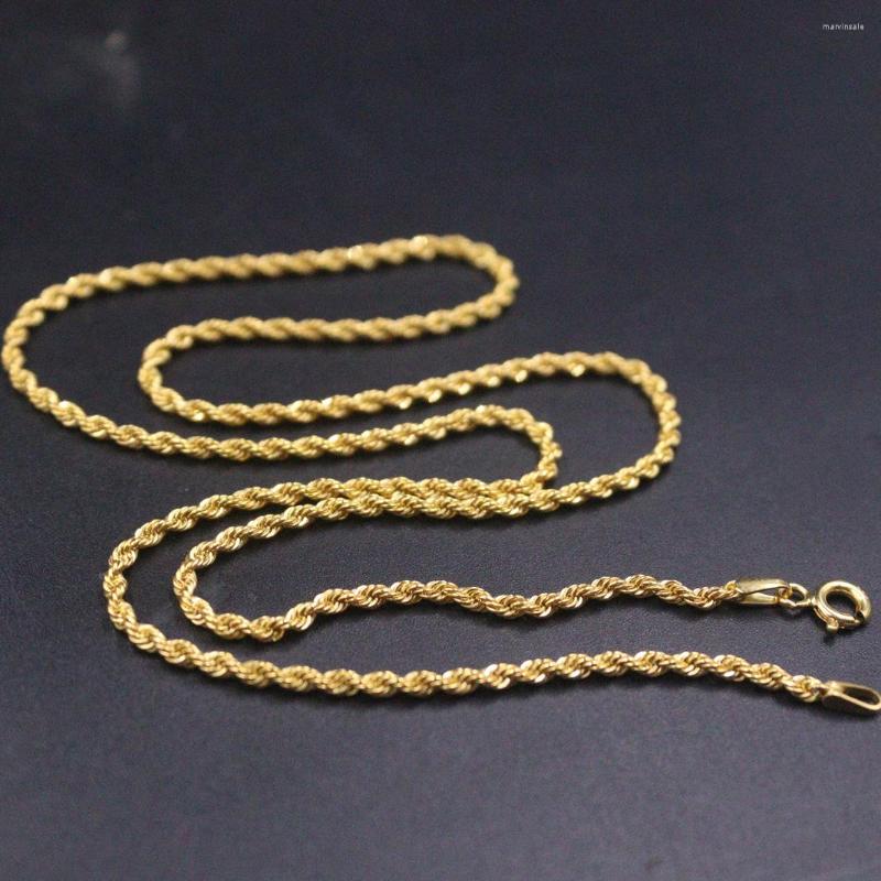 Chains Real 18K Yellow Necklace For Women 2mm Width Rope Link Jewelry 45cm Length Stamp Au750 18inchL 
Chains Real 18K Yellow Necklace For Women 2mm Width Rope Link Jewelry 45cm Length Stamp Au750 18inchL
