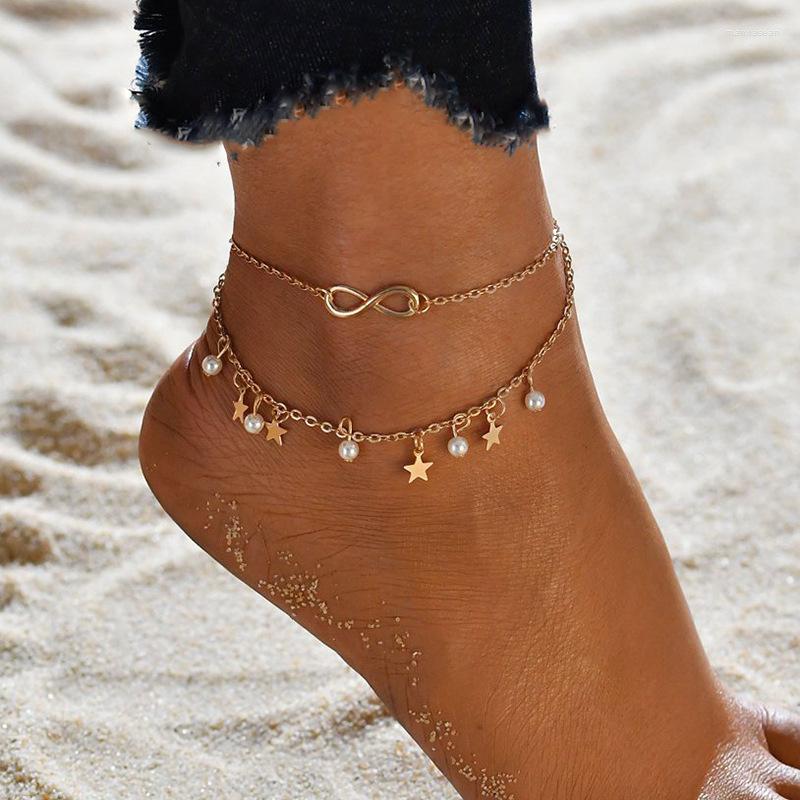 Anklets Simple Tassel Double Layer Star Pearl 8 Word Symbol Anklet For Women Barefoot Foot Jewelry Ankle Bracelet Female Leg Chain
Anklets Simple Tassel Double Layer Star Pearl 8 Word Symbol Anklet For Women Barefoot Foot Jewelry Ankle Bracelet Female Leg Chain