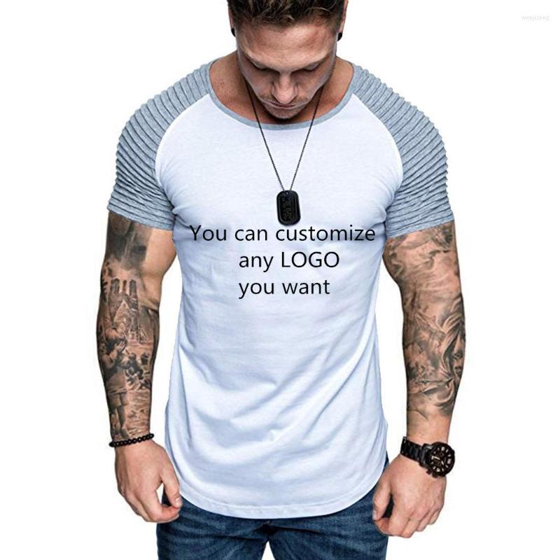 Men's T Shirts Summer Men's T-Shirt Custom LOGO O Neck Pleated Sleeves Top Classic Casual Short Sleeve Sports Fitness Fashion, 05
Men's T Shirts Summer Men's T-Shirt Custom LOGO O Neck Pleated Sleeves Top Classic Casual Short Sleeve Sports Fitness Fashion, 05