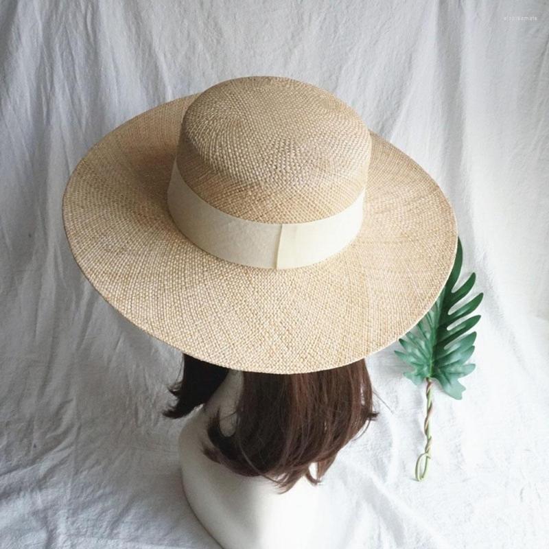 Berets Elegant Handmade Top Quality Treasure Straw Hat Women Summer Sun Hats Fedoras Natural Panama Beach With Ribbon, F100-3
Berets Elegant Handmade Top Quality Treasure Straw Hat Women Summer Sun Hats Fedoras Natural Panama Beach With Ribbon, F100-3
