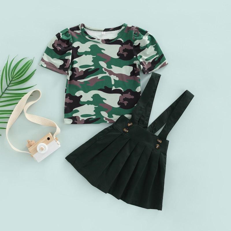 Clothing Sets Girls Casual Dress Suit Camouflage Print Short Puff Sleeve Tops And Army Green Suspender Skirt
Clothing Sets Girls Casual Dress Suit Camouflage Print Short Puff Sleeve Tops And Army Green Suspender Skirt