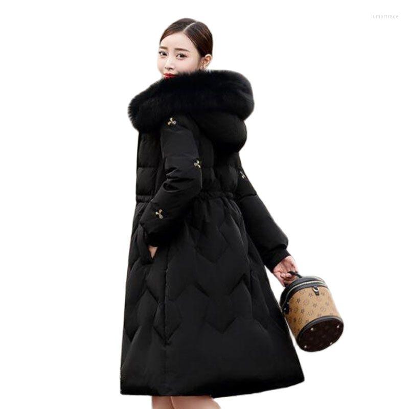 Women's Trench Coats Winter Miss Down Cotton Mid-Length Embroidery Pocket Zipper Big Fur Collar Loose Add Fleece Padded Ladies Windbreakers, Black
Women's Trench Coats Winter Miss Down Cotton Mid-Length Embroidery Pocket Zipper Big Fur Collar Loose Add Fleece Padded Ladies Windbreakers, Black