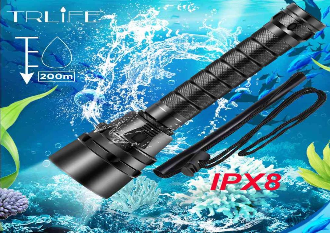 

IPX8 Waterproof Professional Powerful Super bright led Scuba Diving Flashlight Diver Light LED Underwater Torch Lamp Lanterna 21035469025