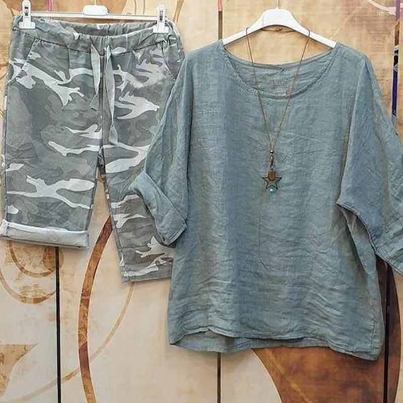Women's Tracksuits - 5XL Two Piece Sets Womens Outifits T-shirt Shorts Set Camouflage Drawstring Summer Loose Crew Neck Matching, Grey
Women's Tracksuits - 5XL Two Piece Sets Womens Outifits T-shirt Shorts Set Camouflage Drawstring Summer Loose Crew Neck Matching, Grey