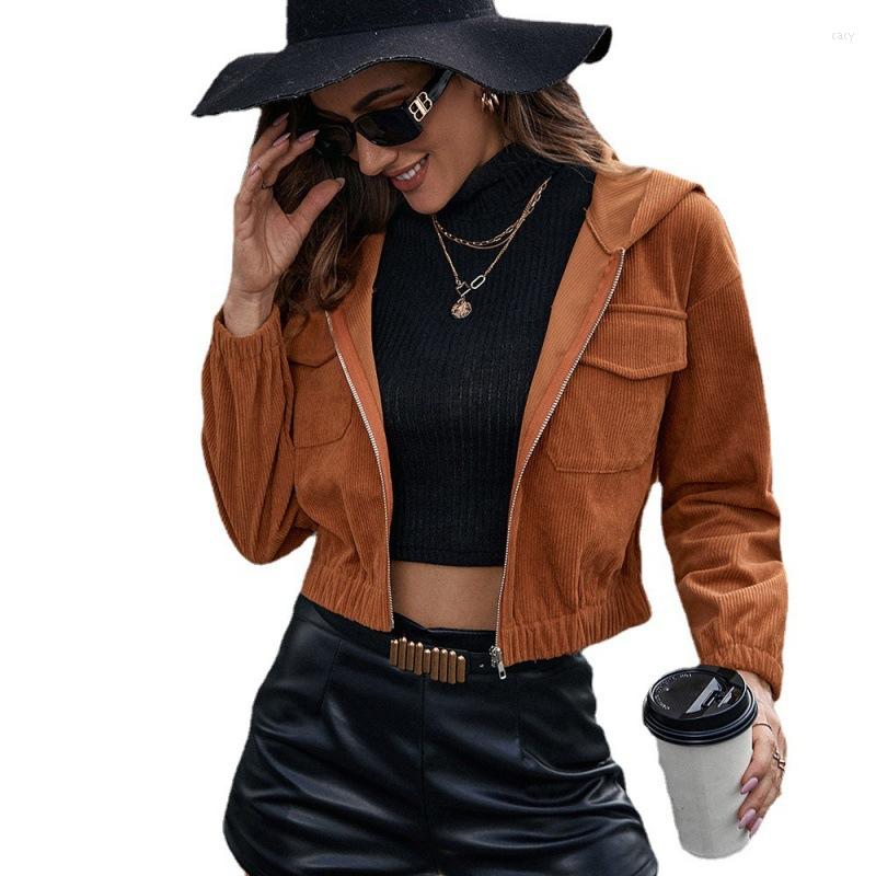 Women' Jackets Women' Short Coat Autumn And Winter Corduroy Casual Hooded Pocket Jacket Zipper Blouse Female Outerwear Ry, Brown
Women' Jackets Women' Short Coat Autumn And Winter Corduroy Casual Hooded Pocket Jacket Zipper Blouse Female Outerwear Ry, Brown