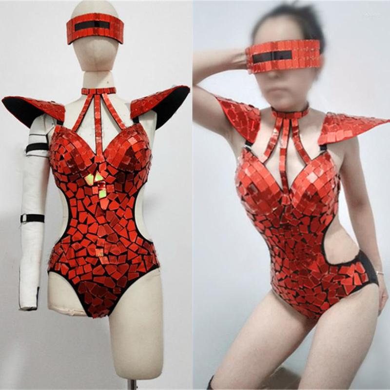 Stage Wear Reflection Mirror Flying Shoulder Bikini Bodysuit With Glasses Bar DJ Singer Dancer Group Nightclub Rave Show Costume, Red
Stage Wear Reflection Mirror Flying Shoulder Bikini Bodysuit With Glasses Bar DJ Singer Dancer Group Nightclub Rave Show Costume, Red