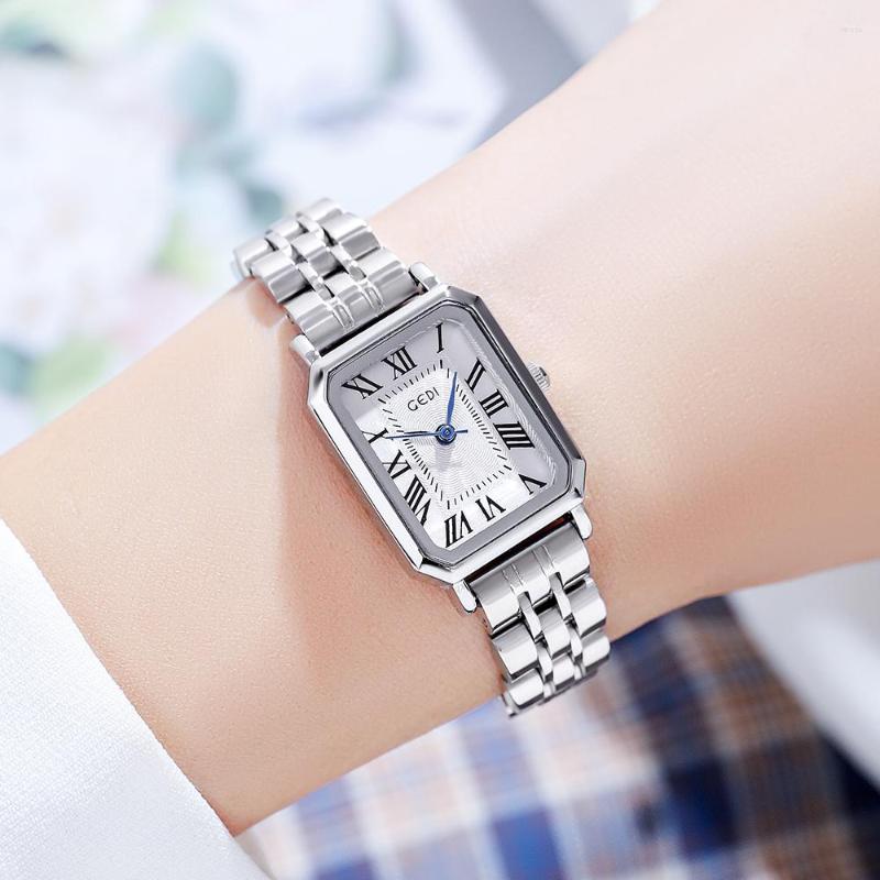 Wristwatches Fashion Elegant Small Rectangle Women Watches Luxury Waterproof Silver Stainless Steel Quartz Lady Girls Clock Gift Drop, Silver black
Wristwatches Fashion Elegant Small Rectangle Women Watches Luxury Waterproof Silver Stainless Steel Quartz Lady Girls Clock Gift Drop, Silver black