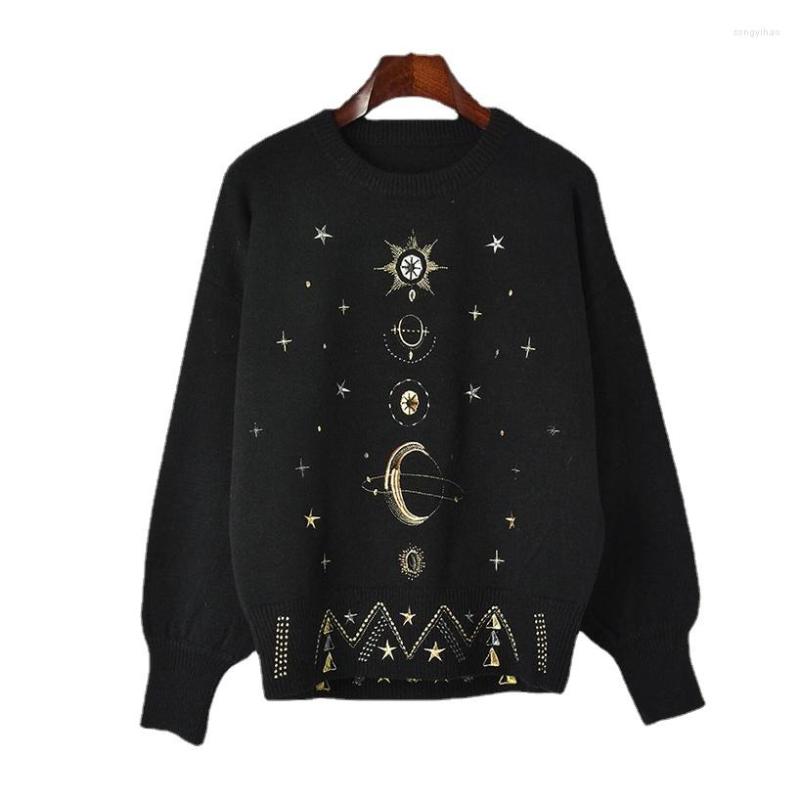 Women' Sweaters Design Starry Sky Embroidery Sweater High-End 2022 Autumn Winter Loose Jumper Women Pullover Knit Top Runway C-055, White
Women' Sweaters Design Starry Sky Embroidery Sweater High-End 2022 Autumn Winter Loose Jumper Women Pullover Knit Top Runway C-055, White