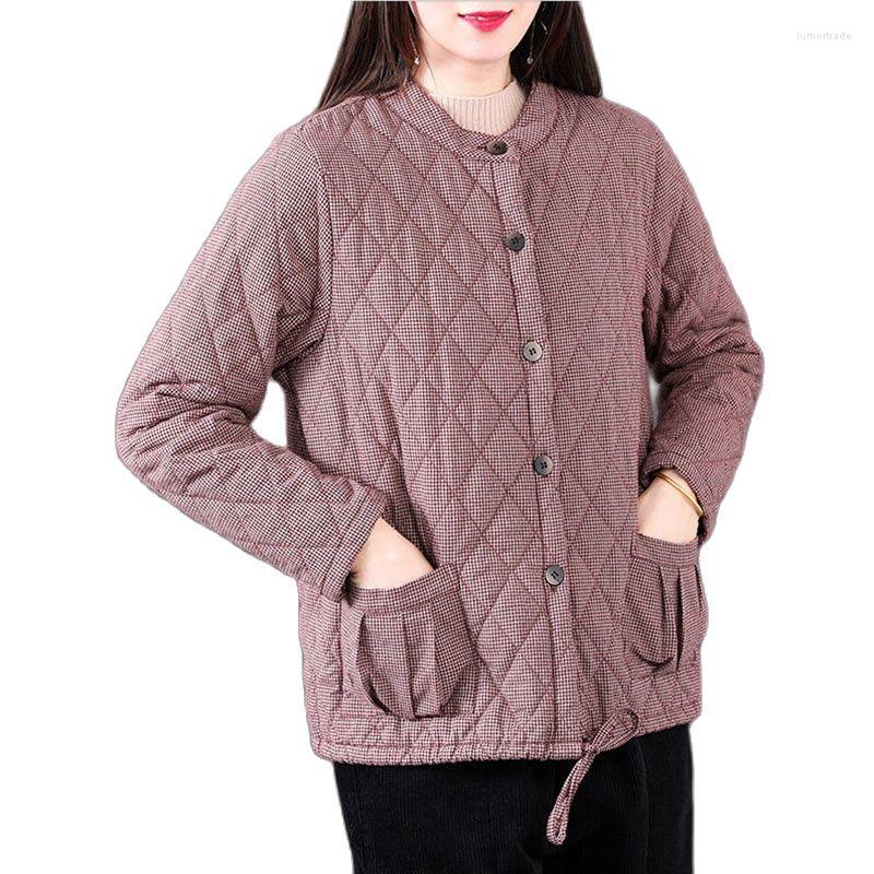 Women's Trench Coats Autumn And Winter Middle-Aged Mother Grid Son Lady Coat Single-Breasted Round Neck Pocket Loose Women's Cotton, Picture shown
Women's Trench Coats Autumn And Winter Middle-Aged Mother Grid Son Lady Coat Single-Breasted Round Neck Pocket Loose Women's Cotton, Picture shown
