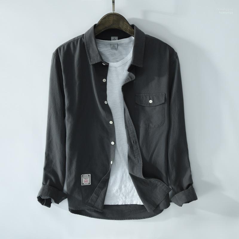 Men's Casual Shirts Men's Turn Down Collar Long Sleeve Cotton With Pocket Gray Dark Blue Solid For Men Summer Shirt Male
Men's Casual Shirts Men's Turn Down Collar Long Sleeve Cotton With Pocket Gray Dark Blue Solid For Men Summer Shirt Male
