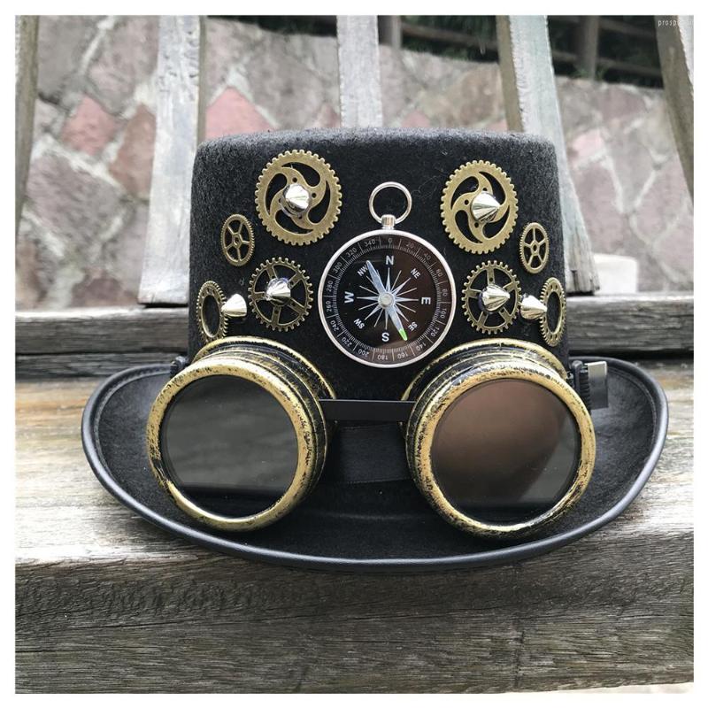 Berets 2022 Unisex Men Women High-end Handmade Steampunk Top Hat With Gear Glasses Magic Party Size 57CM, Black
Berets 2022 Unisex Men Women High-end Handmade Steampunk Top Hat With Gear Glasses Magic Party Size 57CM, Black