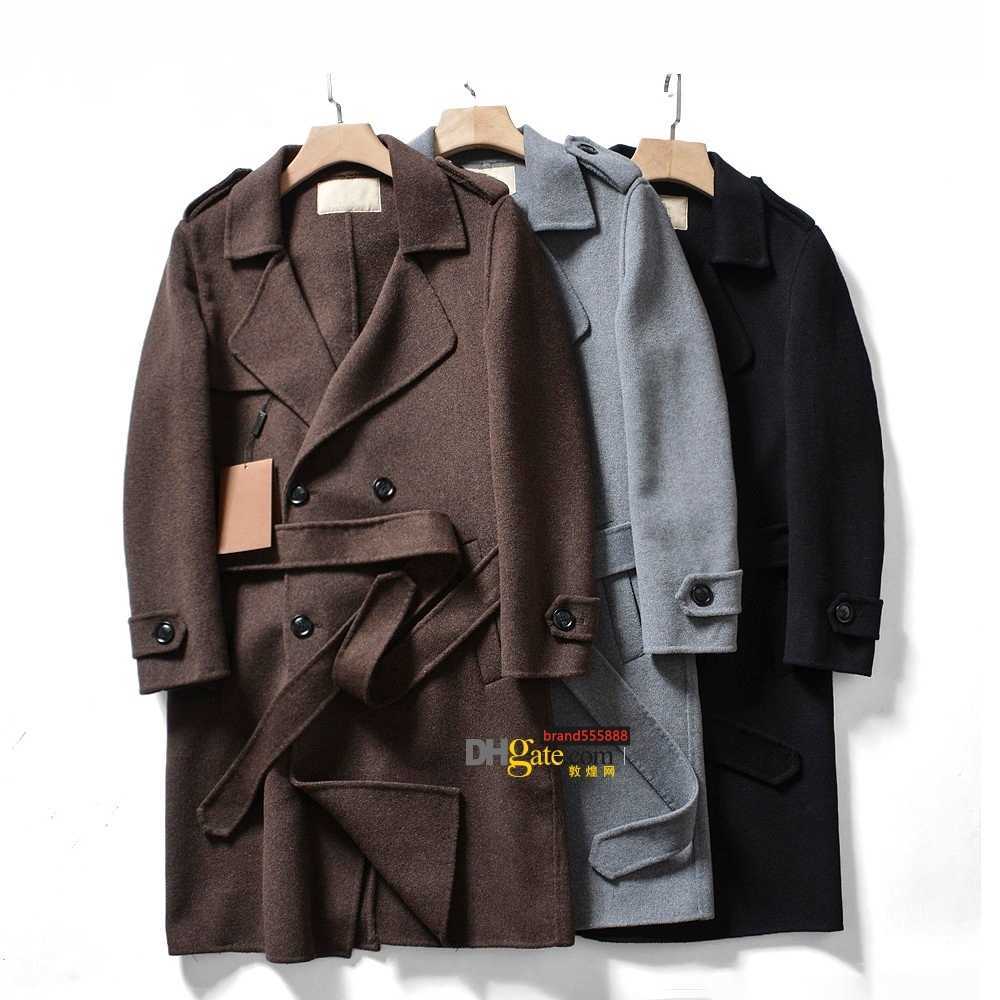 New classic men's coat casual business double-sided nylon lapel double-breasted long wool trench, Black
New classic men's coat casual business double-sided nylon lapel double-breasted long wool trench, Black