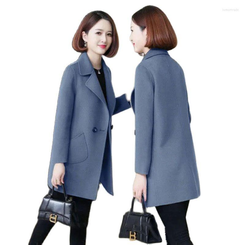 Women' Wool 2022 Autumn Winter Woolen Cloth Women' Windbreakers Coat Mid-Long Slim One Grain Buckle Suit Collr Femme Jacket, Brown
Women' Wool 2022 Autumn Winter Woolen Cloth Women' Windbreakers Coat Mid-Long Slim One Grain Buckle Suit Collr Femme Jacket, Brown