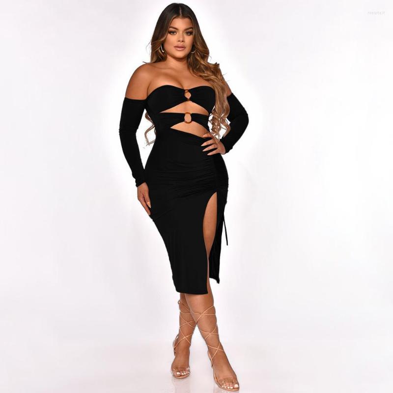 Casual Dresses Spring 2022 Fashion Mid-Length Dress Sexy Hollow Irregular One-Shoulder Split Tight Nightclub Party Elegant Ladies, Black
Casual Dresses Spring 2022 Fashion Mid-Length Dress Sexy Hollow Irregular One-Shoulder Split Tight Nightclub Party Elegant Ladies, Black
