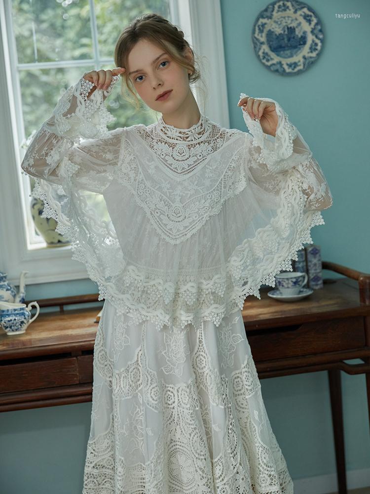 Casual Dresses LYNETTE'S CHINOISERIE Spring Autumn Original Design Women Mori Girls Victorian Vintage Lace Patchwork Embroidery, White
Casual Dresses LYNETTE'S CHINOISERIE Spring Autumn Original Design Women Mori Girls Victorian Vintage Lace Patchwork Embroidery, White
