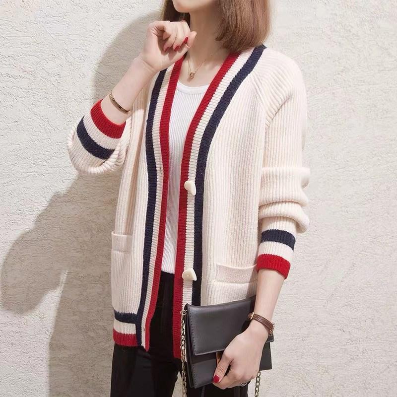 Women's Knits Horn Button Hit Color Striped Cardigan Sweater Women 2022 Autumn Ethnic Style Loose Long-sleeved Knitted Jacket, Pink
Women's Knits Horn Button Hit Color Striped Cardigan Sweater Women 2022 Autumn Ethnic Style Loose Long-sleeved Knitted Jacket, Pink
