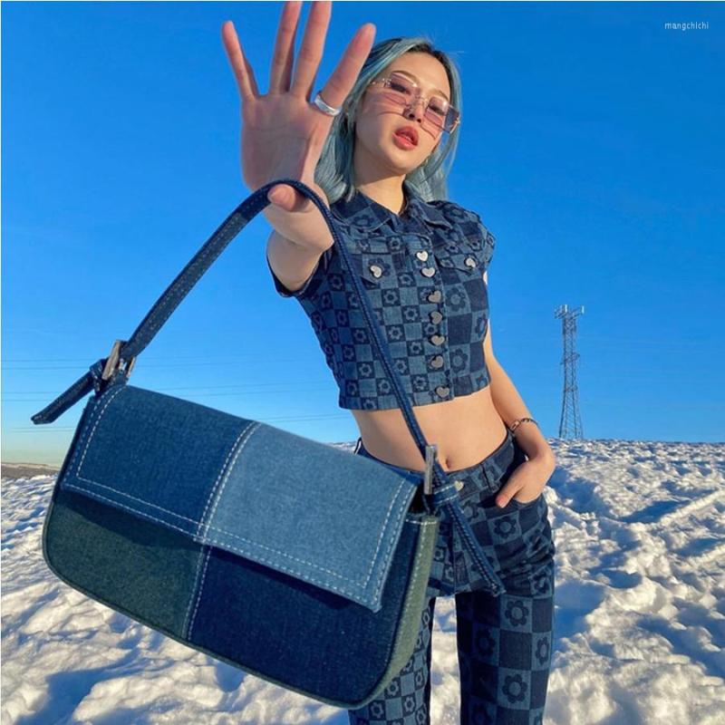 Evening Bags Vintage Denim Blue Underarm Bag Women Panelled Designer Shoulder Armpit Casual Ladies Handbags Borsa A Tracolla
Evening Bags Vintage Denim Blue Underarm Bag Women Panelled Designer Shoulder Armpit Casual Ladies Handbags Borsa A Tracolla