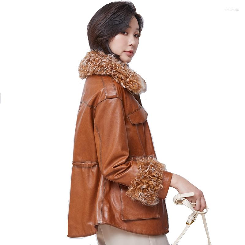 Women's Leather Lady Genuine Sheepskin Suede Coat Down Lining Lamb Fur Collar Cuff Autumn Winter Women Jacket Suit Outerwear LF21010ND, Black
Women's Leather Lady Genuine Sheepskin Suede Coat Down Lining Lamb Fur Collar Cuff Autumn Winter Women Jacket Suit Outerwear LF21010ND, Black