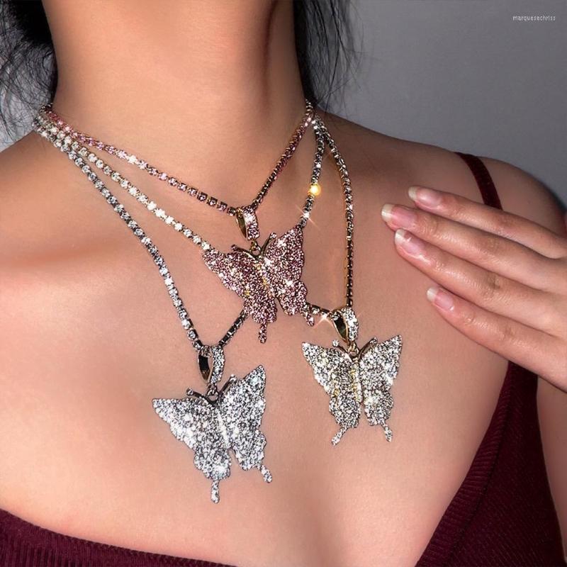 Chains Pink Rhinestone Big Butterfly Pendant Necklaces For Women Gold Silver Color Crystal Tennis Chain Clavicle Choker Fashion Jewelry
Chains Pink Rhinestone Big Butterfly Pendant Necklaces For Women Gold Silver Color Crystal Tennis Chain Clavicle Choker Fashion Jewelry