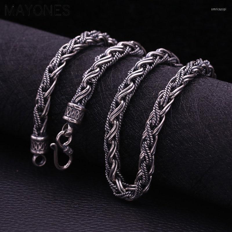 Chains 7mm Width 925 Silver Big Necklaces For Jewelry Making Weave Chain Fashion Original S925 Thai Women Men