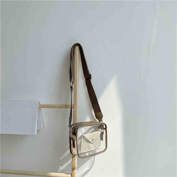 Fashion Beach Transparent Clear Crossbody Bag Jelly PVC Stadium Approved Messenger clutch bags Purses ladies handbags with Coin Pouch 220506