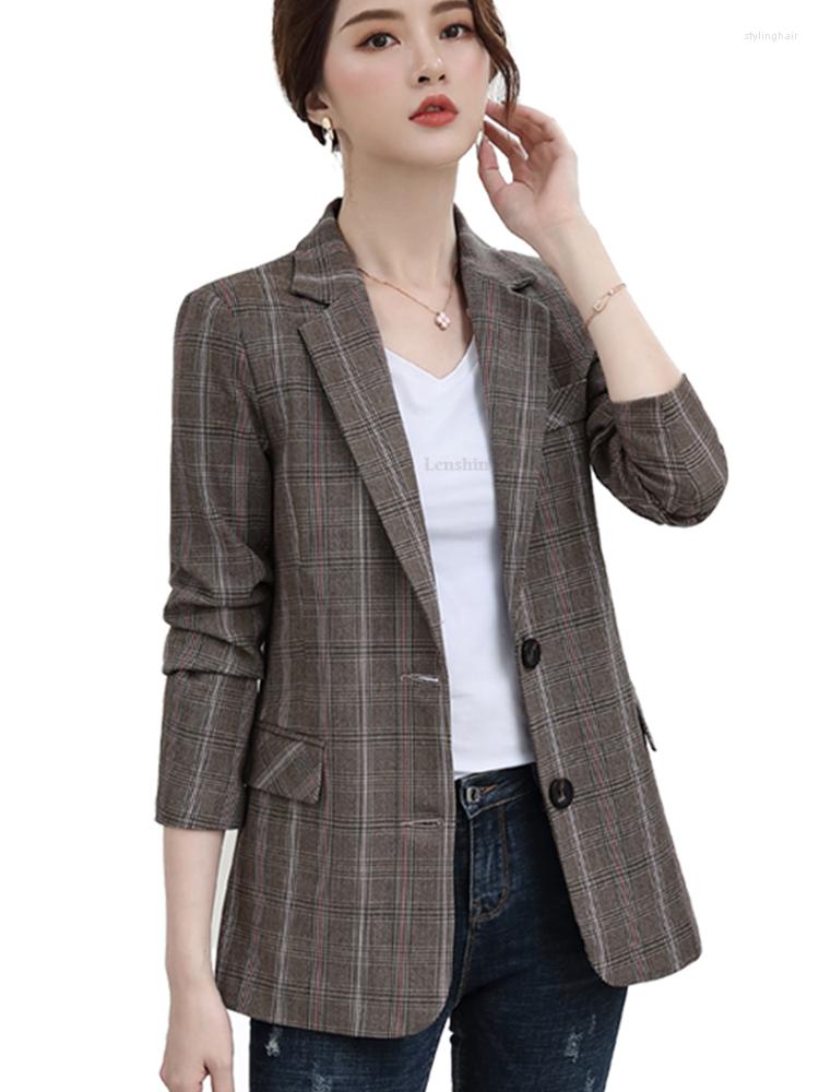 Women' Suits Plaid Blazer Women Elegant Casual Jacket Fashion Keep Slim Office Lady Outwear Coat Top, Gray 
Women' Suits Plaid Blazer Women Elegant Casual Jacket Fashion Keep Slim Office Lady Outwear Coat Top, Gray