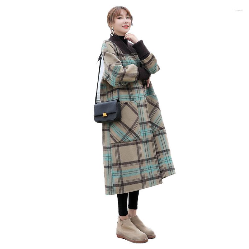 Women' Wool 2022 Autumn Winter Lattice Long Woolen Coat Women Casual Jacket Fashion Single-Breasted Outerwear Warm Female
Women' Wool 2022 Autumn Winter Lattice Long Woolen Coat Women Casual Jacket Fashion Single-Breasted Outerwear Warm Female