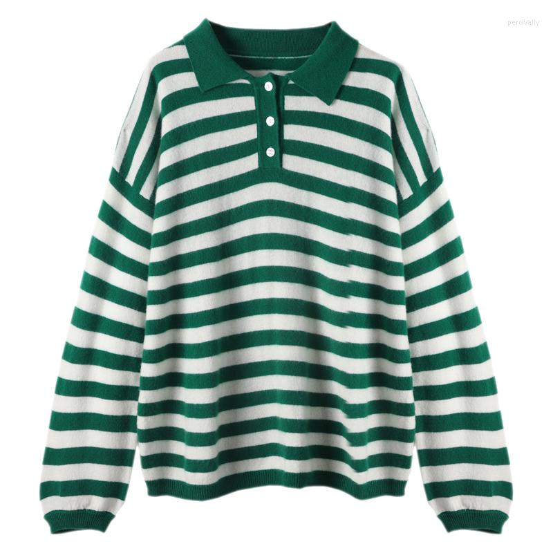 Women' Sweaters Pure Wool Knitted Sweater Women Long Sleeve Loose Pullover Knitwear Autumn Winter Fashion Female Striped Jumper, Green
Women' Sweaters Pure Wool Knitted Sweater Women Long Sleeve Loose Pullover Knitwear Autumn Winter Fashion Female Striped Jumper, Green