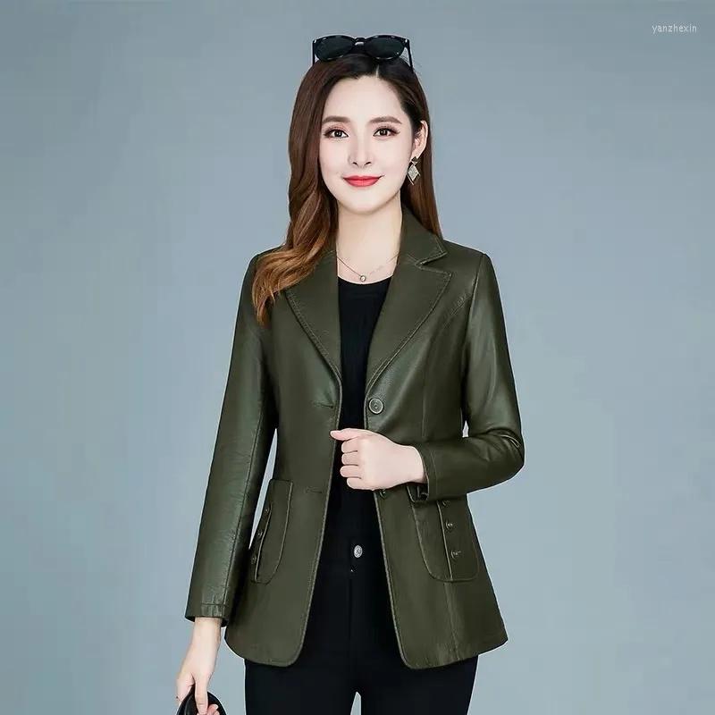 Women's Suits 2022 Fashion Spring Autumn PU Leather Jacket Women Short Blazers Coat Outerwear Lady Slim Suit Tops Casual Female, Army green
Women's Suits 2022 Fashion Spring Autumn PU Leather Jacket Women Short Blazers Coat Outerwear Lady Slim Suit Tops Casual Female, Army green