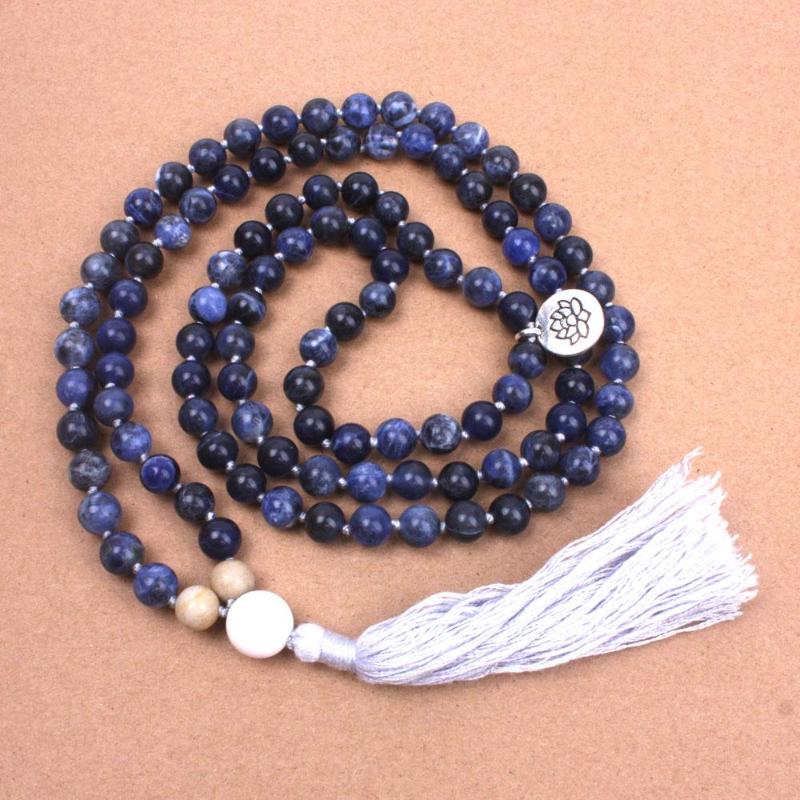 Pendant Necklaces 8MM Natural Sodalite Soft Cotton Tassel Necklace Yoga Women 108 Beads Mala Drop Meditation Jewelry
Pendant Necklaces 8MM Natural Sodalite Soft Cotton Tassel Necklace Yoga Women 108 Beads Mala Drop Meditation Jewelry
