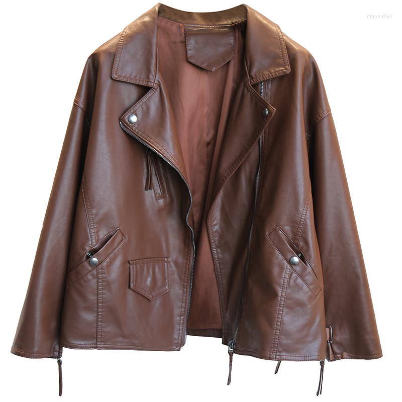 Women' Leather FTLZZ Women Faux Jacket Casual Loose Turn-down Collar Zipper Motorcycle Street Wear Pockets, Black
Women' Leather FTLZZ Women Faux Jacket Casual Loose Turn-down Collar Zipper Motorcycle Street Wear Pockets, Black