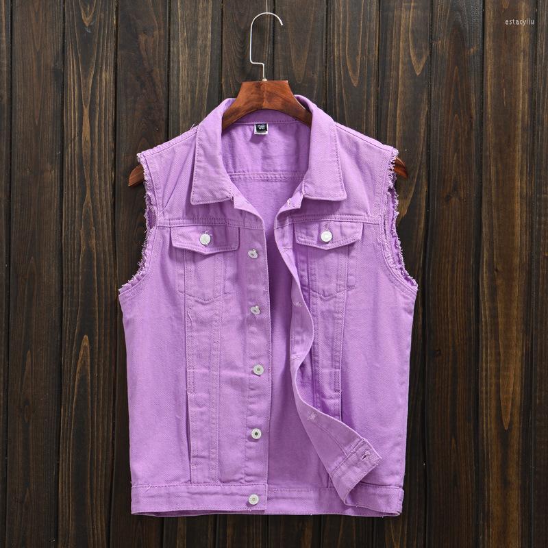 Men's Jackets Men's Spring Denim Jacket Lapel Pocket Decoration Sleeveless Single Breasted Casual Fashion Personality Loose Vest, Purple
Men's Jackets Men's Spring Denim Jacket Lapel Pocket Decoration Sleeveless Single Breasted Casual Fashion Personality Loose Vest, Purple