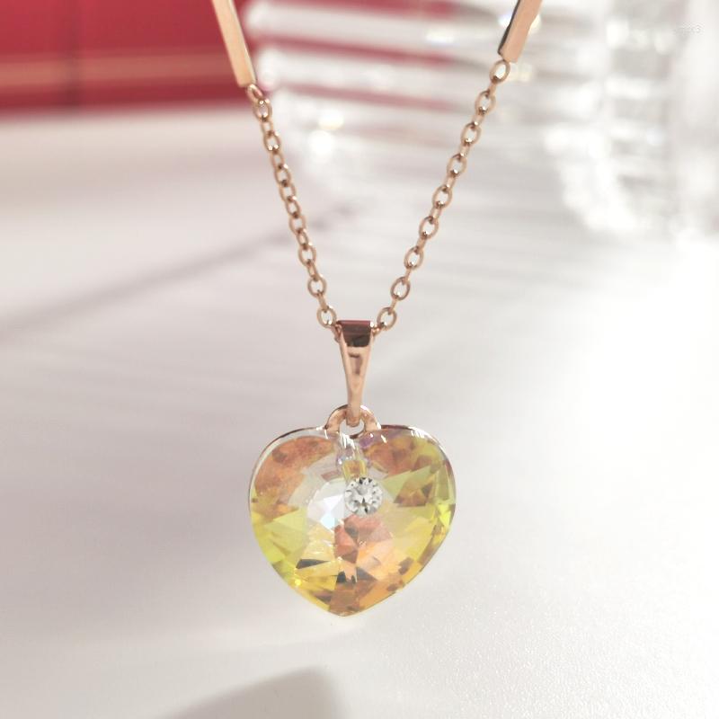 Pendant Necklaces 11.11 Heart Stainless Steel Chain Necklace Made With Austrian Crystal For Girls Valentine's Day Women Bijoux Gift
Pendant Necklaces 11.11 Heart Stainless Steel Chain Necklace Made With Austrian Crystal For Girls Valentine's Day Women Bijoux Gift